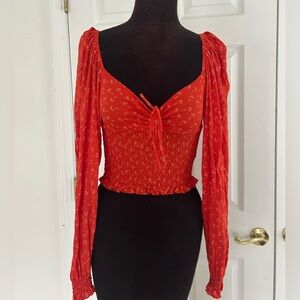 Urban Outfitters Long Sleeve Cropped Top